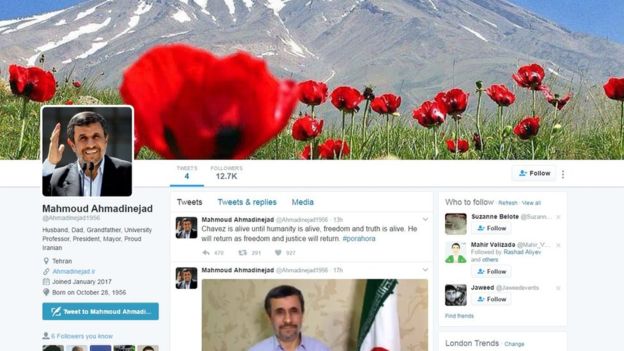 İranda qadağandır, amma Əhmədinejad “hey tvitləyir”